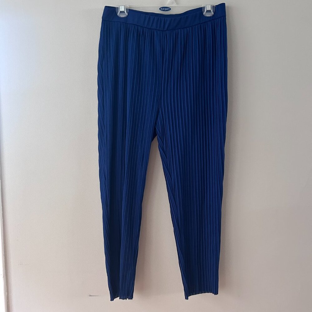 Zara Trafaluc Blue Pleated Top & Trousers Two Piece Set - Picture 4 of 5